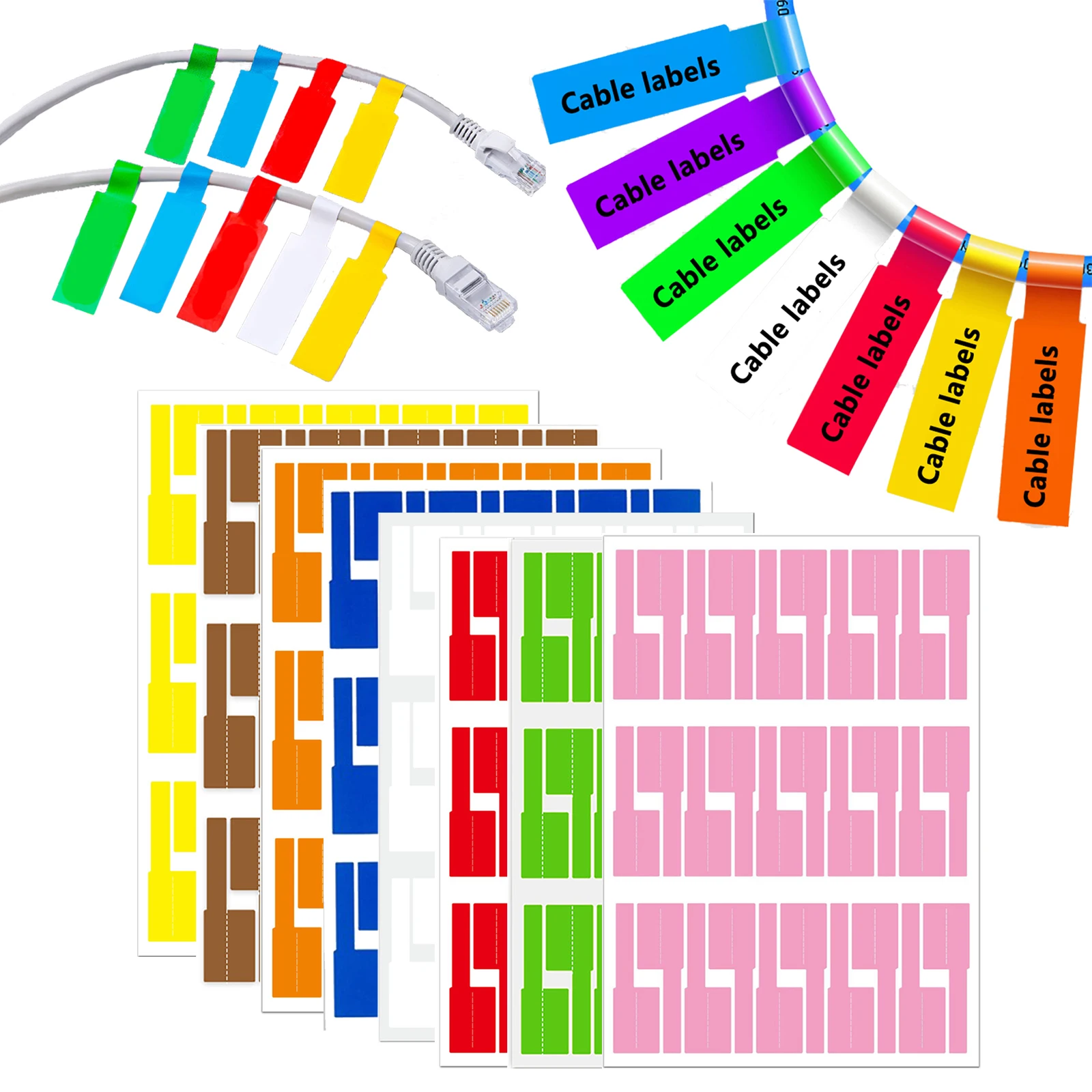 Industrial Laser - 240 Etiquetas Adesivas Coloridas para Cabos,