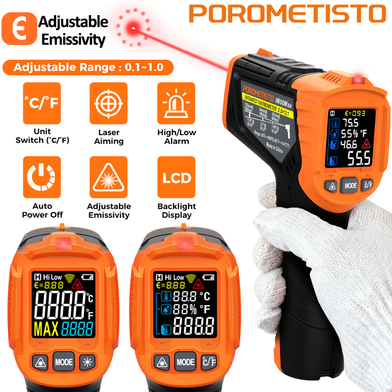 Industrial Laser Thermometer - Termômetro Infravermelho -50~380C -50~800C Medidor Digital