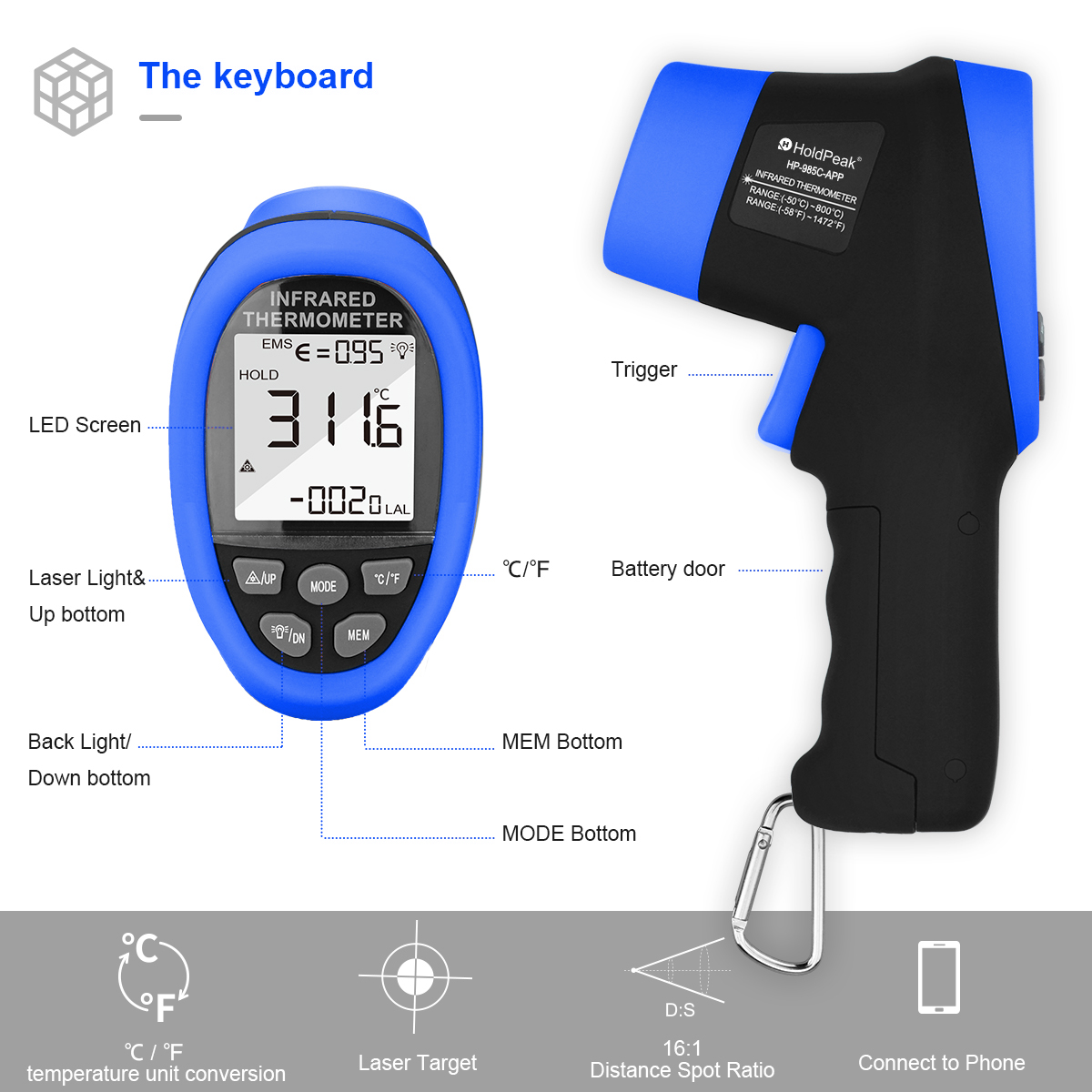 Termômetro Infravermelho HoldP - Industrial Laser Thermometer avaliação e preço